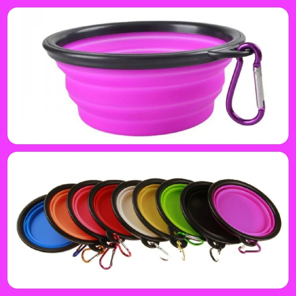 🌷3/$20🌷NWT Pink Collapsible Silicone Pet Bowl